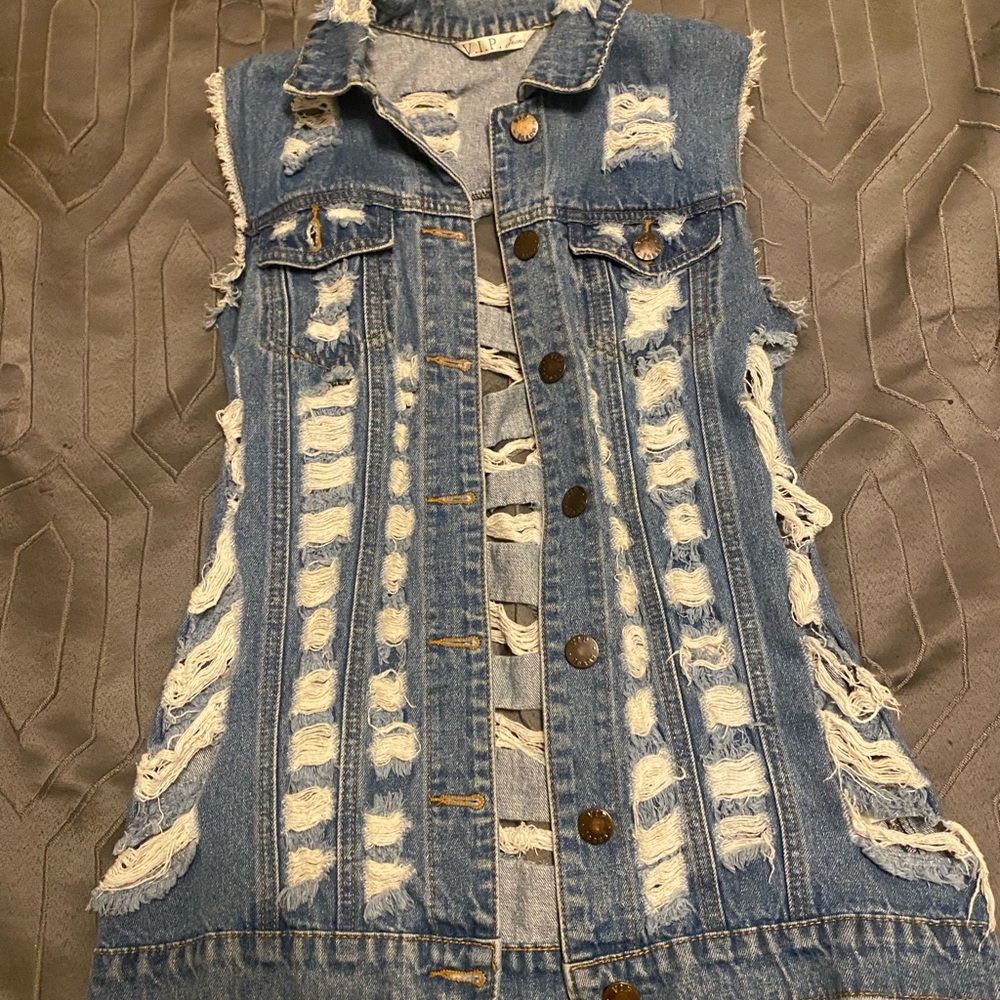 Ripped jean jacket
